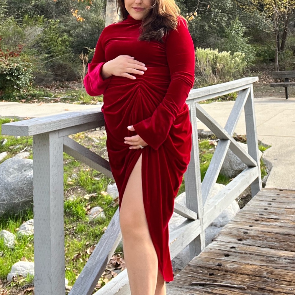 Red velvet dress